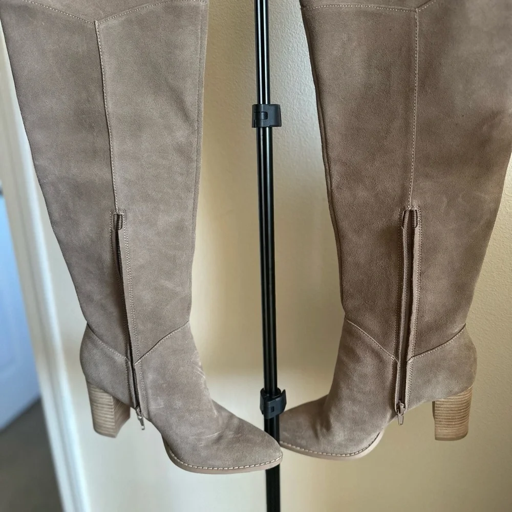 Crown Vintage Emira Over The Knee Boots in Taupe